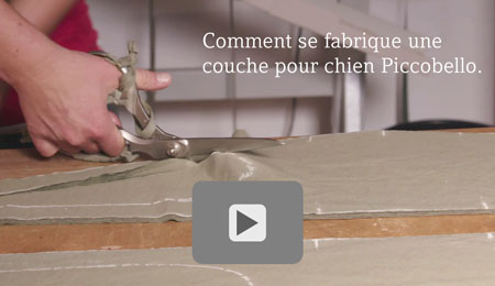 La vidéo montre comment se fabrique une couche pour chien piccobello