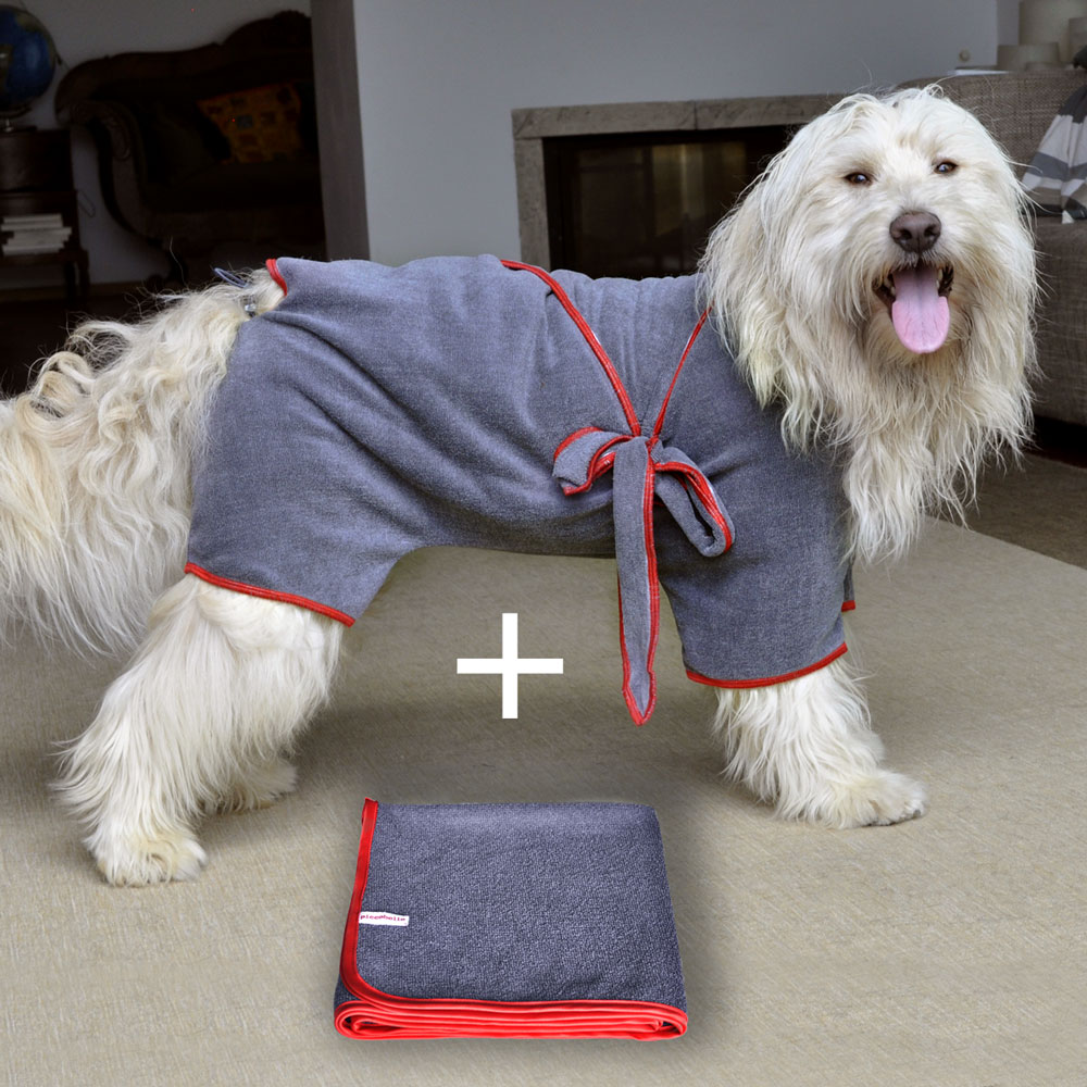 Peignoir pour chien, serviette pour chien avec sangle réglable